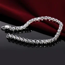 Wholesale Price Charms Chain Beautiful Bracelet Silver 925 Plated Fashion For Women Wedding Lady Jewelry ,h157