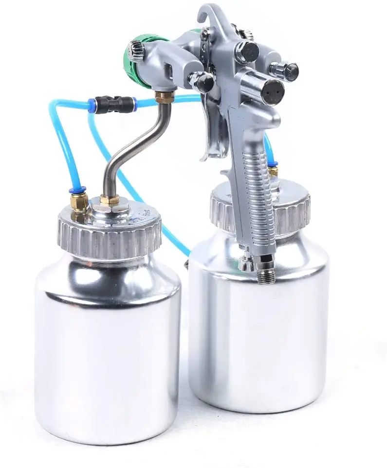 Handheld Automatic Polyurethane Double-headed Spray Gun with 2 * 1000ml Aluminum Water Tank