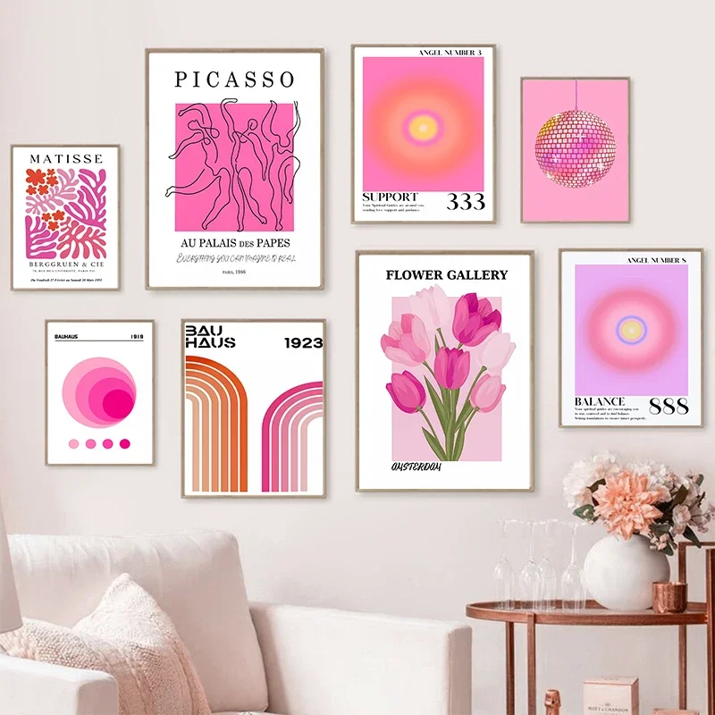 Matisse Bauhaus ange numéro Picasso fleur mur Art toile peinture rose tigre affiche photo moderne salon décor intérieur