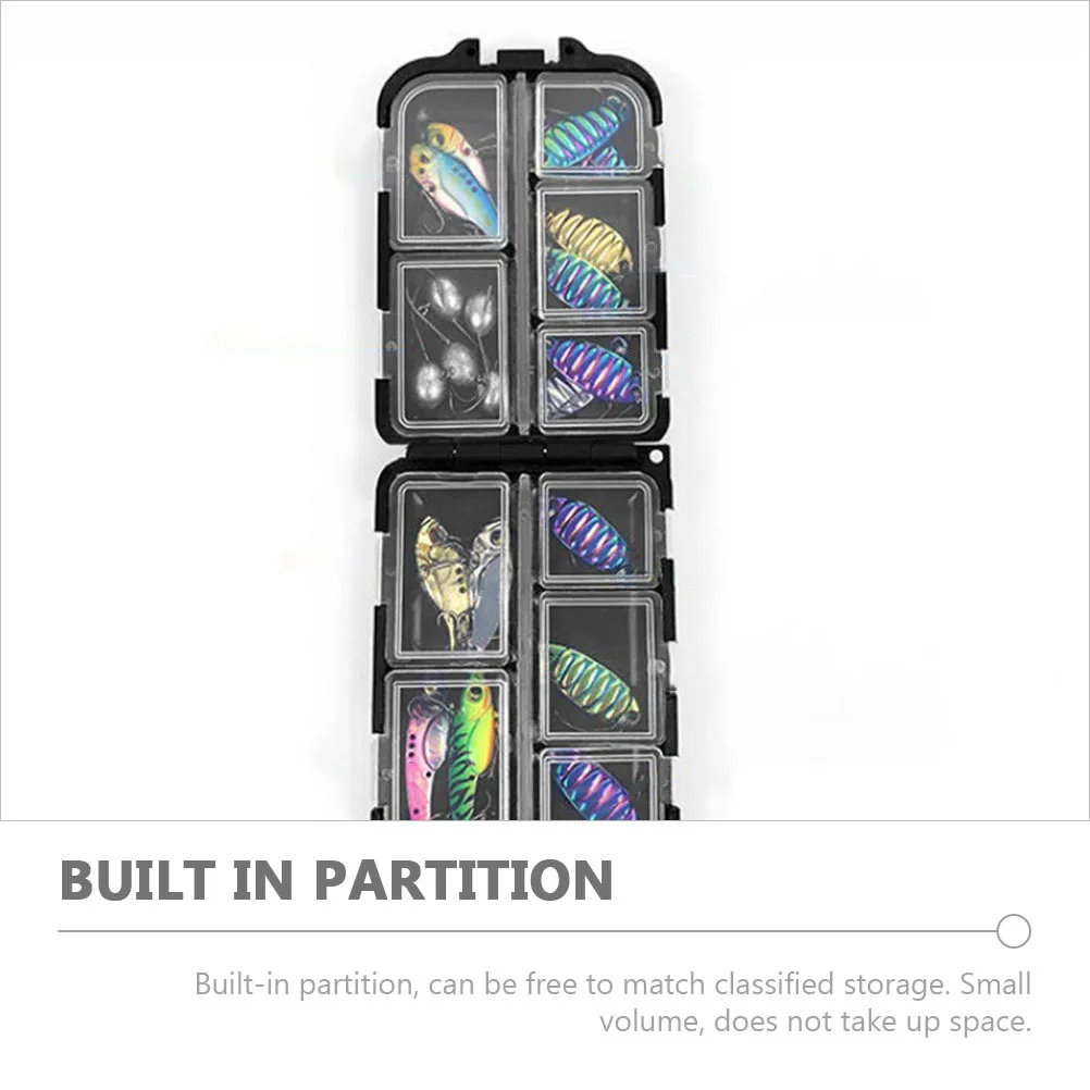 

2Pcs Compact Fishing Tackle Organizer Waterproof Fishing Lure Storage Box with Built-in Partition for Hooks Baits Accessories