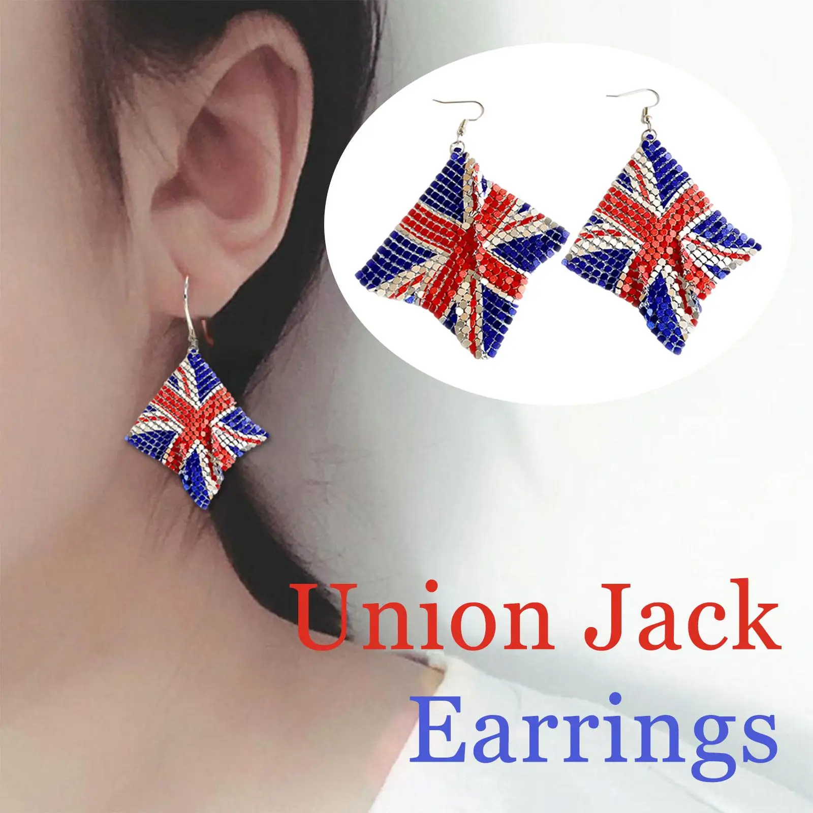United Kingdom National Flag Loops Wooden Drop Earrings Britain England UNION JACK Design Print Dangle For Women Gifts