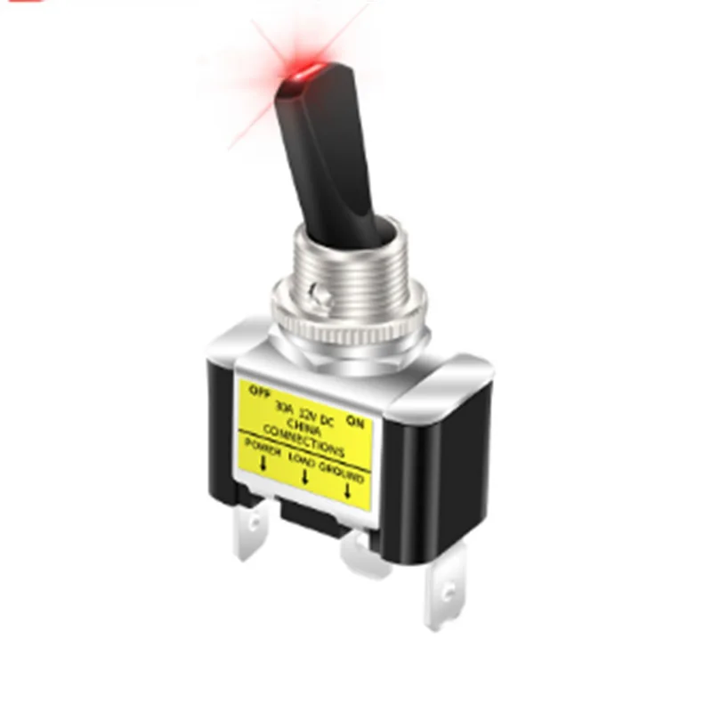 

ASW-07D-2 LED Toggle Switch 12V 20A - Waterproof Rocker Arm Switch with Protective Cover