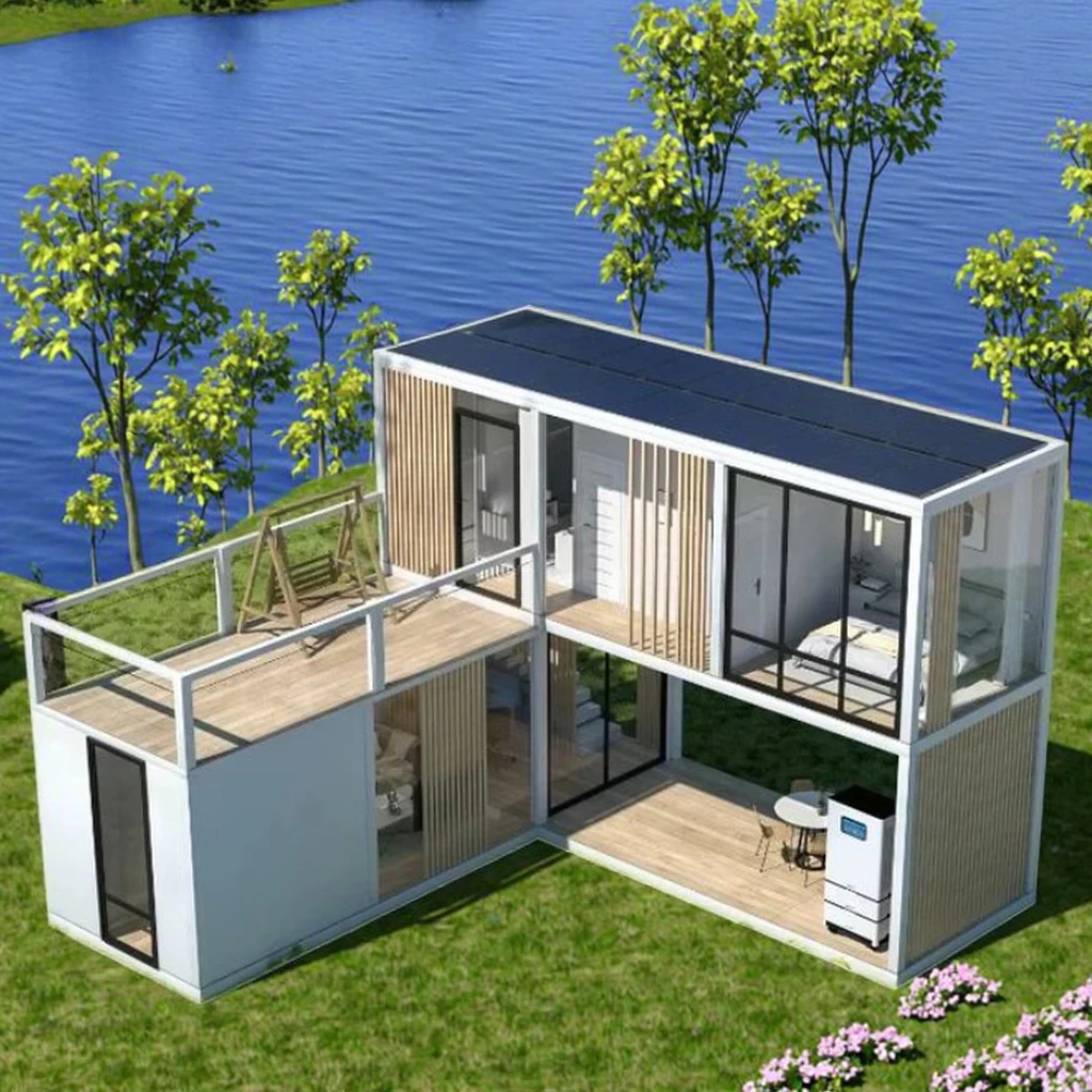 

High Quality Two Story Flatpack 2 Bedroom Modular Cheap Home Prefab Modern House with Bathroom for Sale