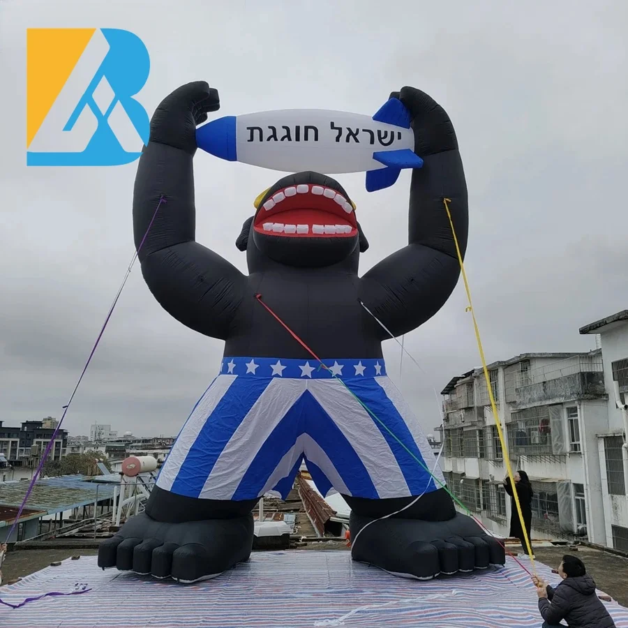 Personalized Giant Blow up Gorilla Holding Airship for Enchanted Theme Party Decoration Toys