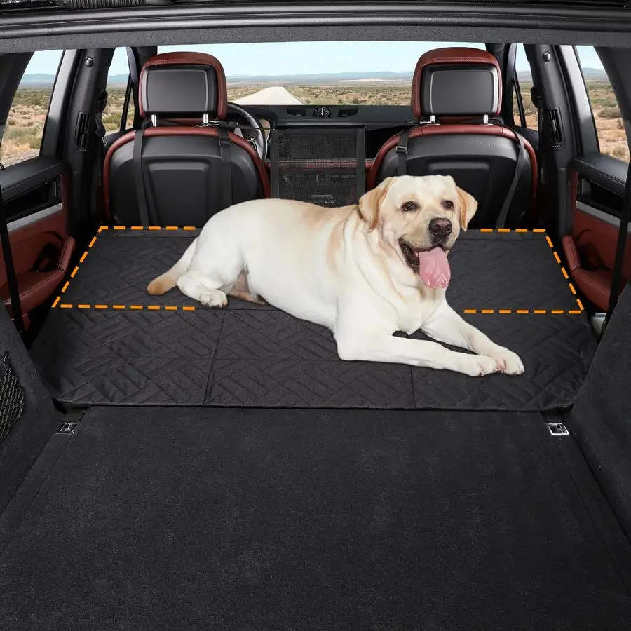

Back Seat Extender for Dogs,Cargo Liner for SUV,Hard Bottom Dog Car Seat Cover for Back Seat,Dog Hammock for Car,Dogs Bed for SU