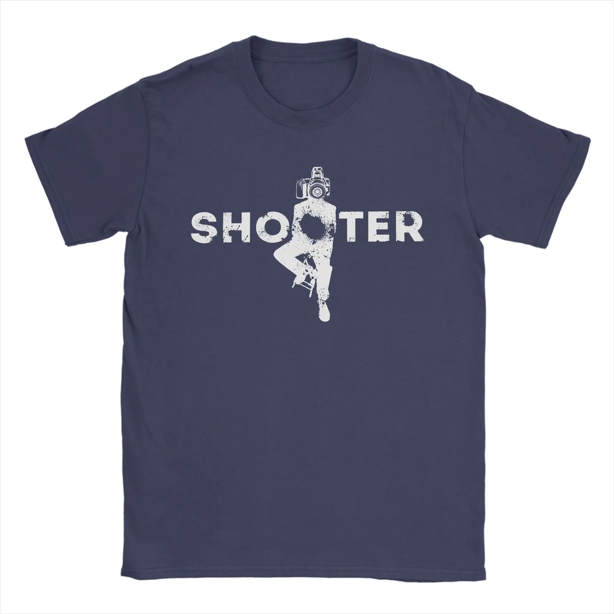 Vintage Shooter The Photographer T-Shirt Men Cotton Short Sleeve  Round Neck Summer Clothing