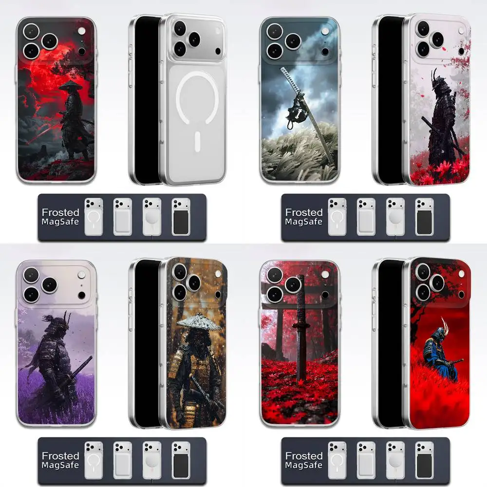

Japanese Bushido Samurai Katana Phone Case For iPhone 17,16,15,14,13,12,11,Pro,Max,Plus,E,Air,Mini Magsafe Frosted Transparent