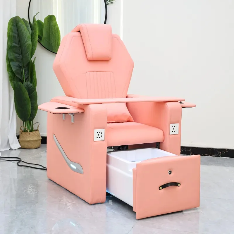 New Nail Salon and Hairdressing Salon Sofa Pedicure Chairs Foot Bath Chair with Electric Back Massage Lift Type Backrest