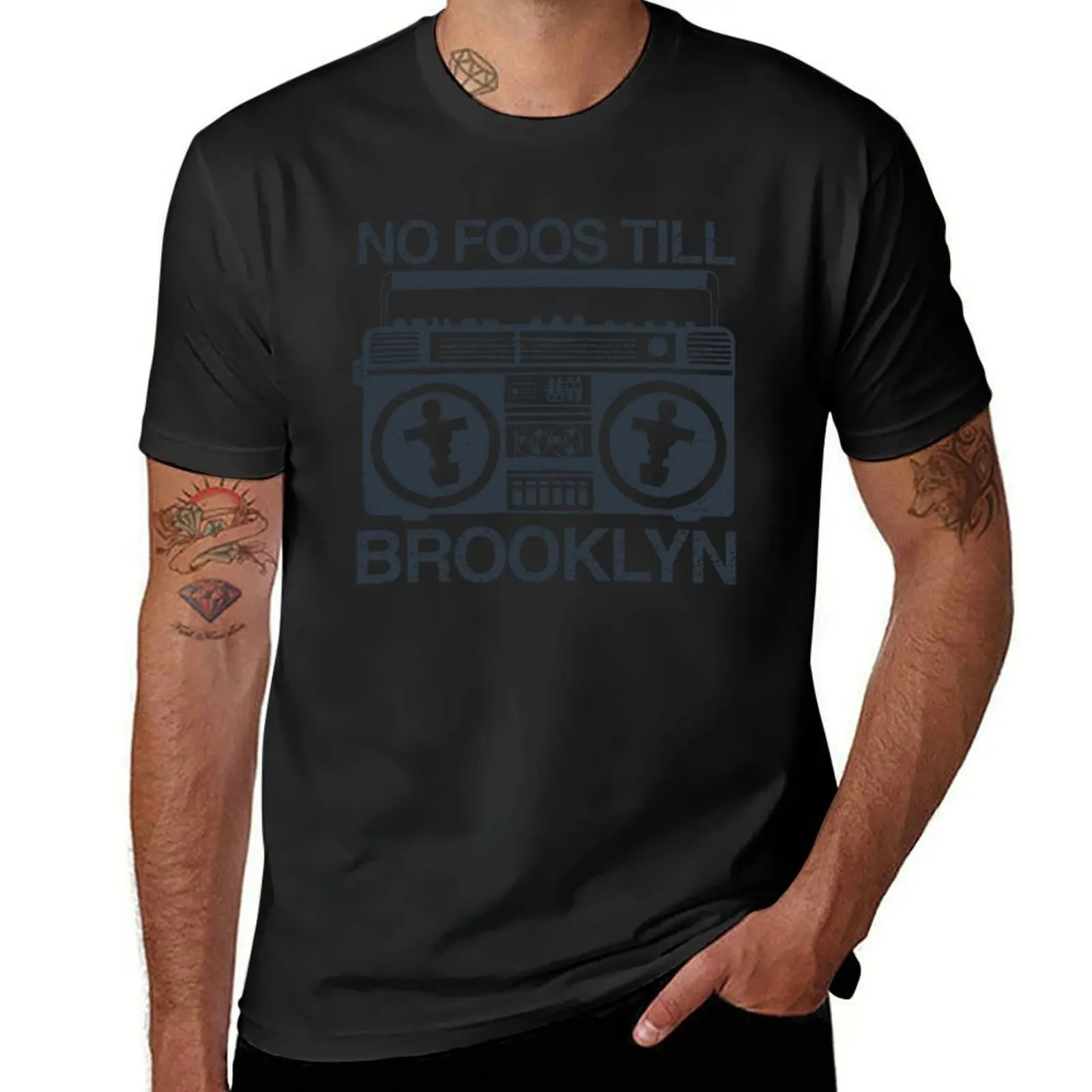 No Foos Til Brooklyn - NYC Foosball-inchiostro grigio su articoli di colore chiaro t-shirt camicetta estate top taglie forti magliette da uomo anime