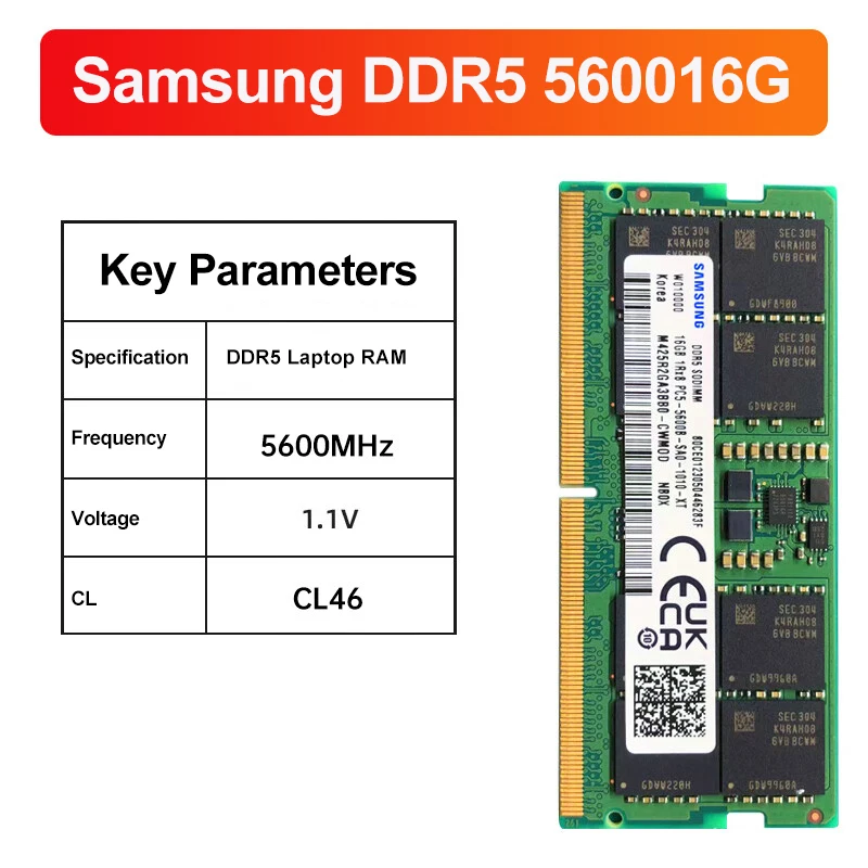 Samsung NoteBook DDR5 RAM 16GB 5600MHz SODIMM – Real-World