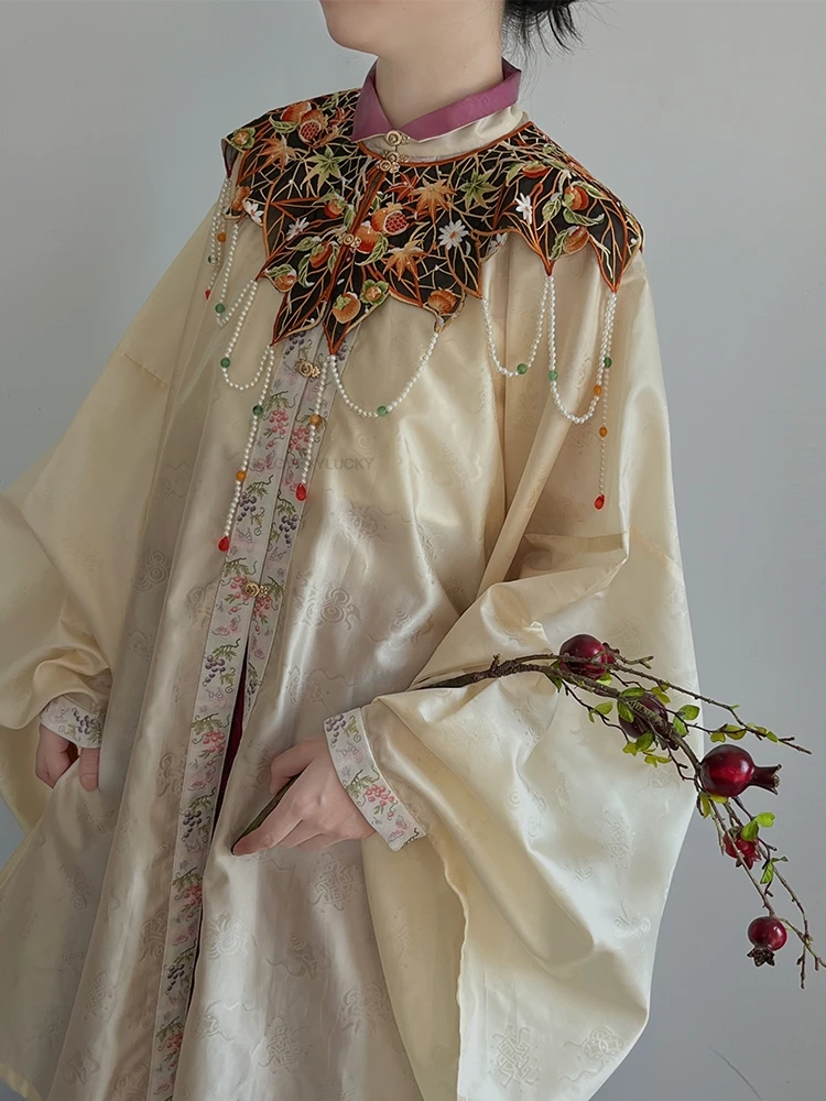 Handmade Hanfu Cloud Shoulder Embroidery Ancient Style Original Heavy All-match Chinese Cheongsam Women Original Accessories