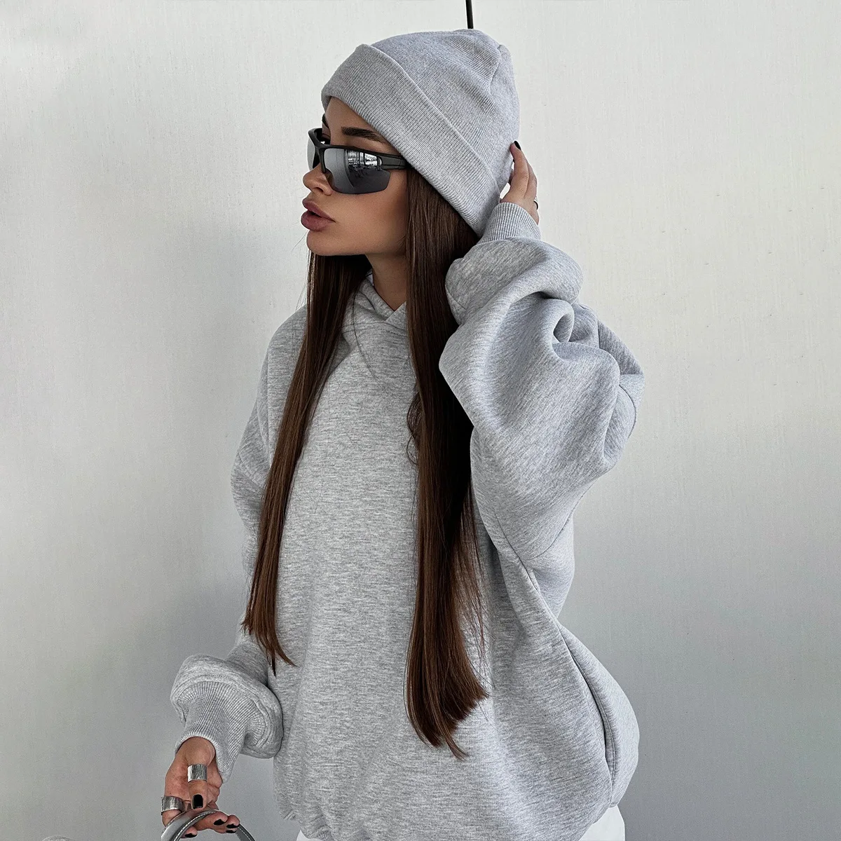 Sweater Suit 2024 Autumn and Winter New Style Leisure and Comfortable Casual Sports Style Hooded Sweater Skinny Pants Suit