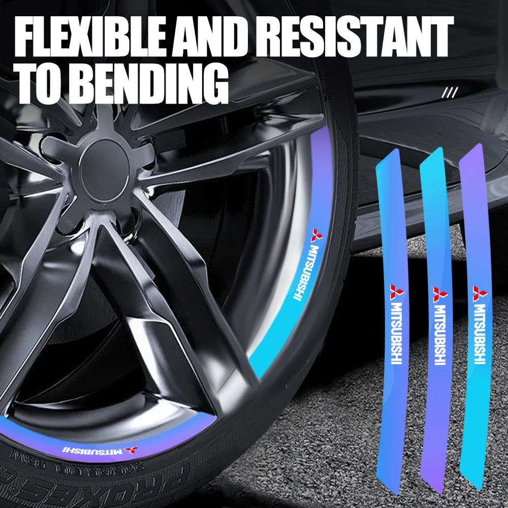 

Car Wheel Hub Reflective Strip Warning Sticker Accessorie For Mitsubishi 9 Ralliart ASX L200 Colt Outlander Pajero Lancer Cross