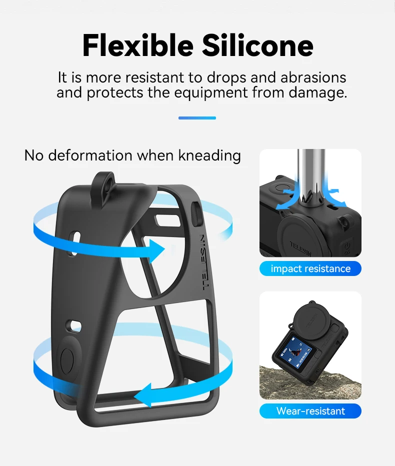 TELESIN Silikon Schutzhülle Für DJI OSMO Action 6 Objektiv Kappe Kamera Drop Proof Fall Für DJI Action 6 – Detail 5