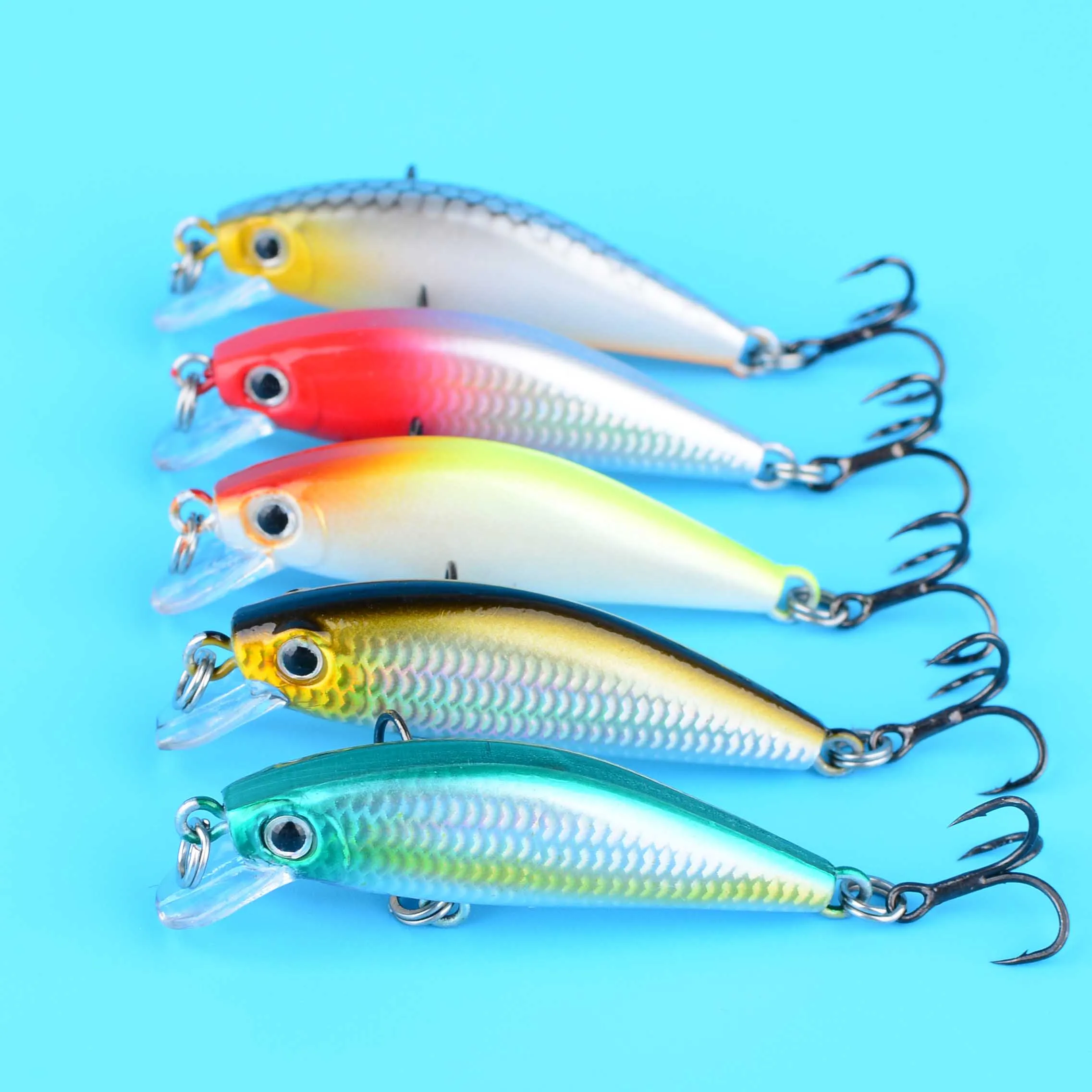5 Stück Köder für Minnow-Angelköder, Minnow-Mini-Hartköder für Barschforellen