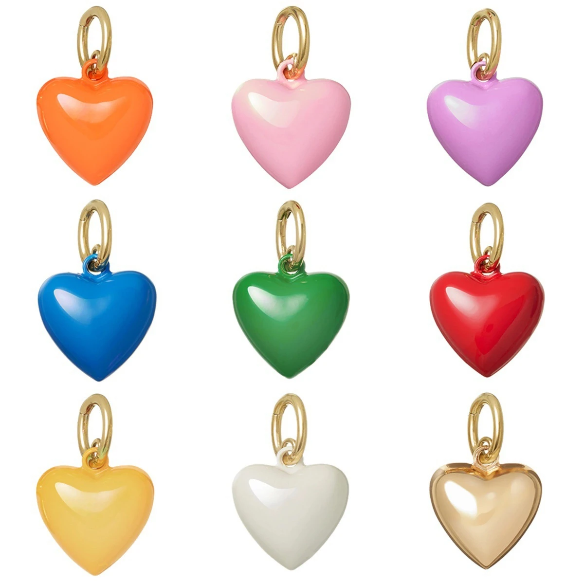 قلادة قلادة حب حمراء بالزيت بالتنقيط، إكسسوار للزوجين على شكل قلب، قلادة مصنوعة يدويًا، مطلية بالذهب #1