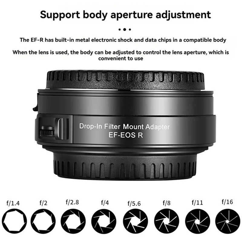 EF To EOS R Mount Adapter With CPL Filter, Autofocus Lens Converter For Canon EOS R, Ra, RP, R5, R6