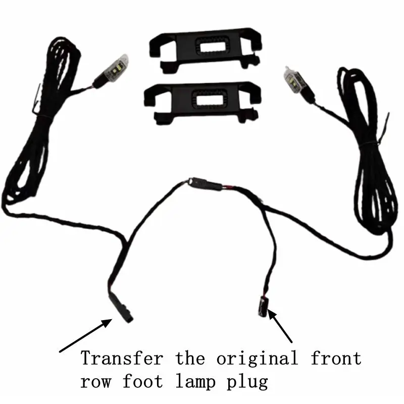 Bright Light 2pcs LED Footwell Lighting + Cable Rear set for T-ROC Jetta Polo T-Cross Enyaq