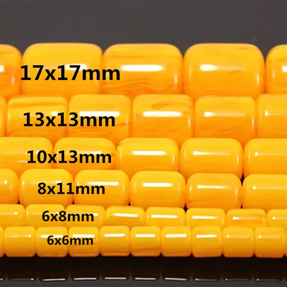 Cylinder Resin Beeswax Ivory Gems 6-17mm Imitation Amber Slice Loose Beads Diy Jewelry Making Necklace Bracelet Crimp End Beads