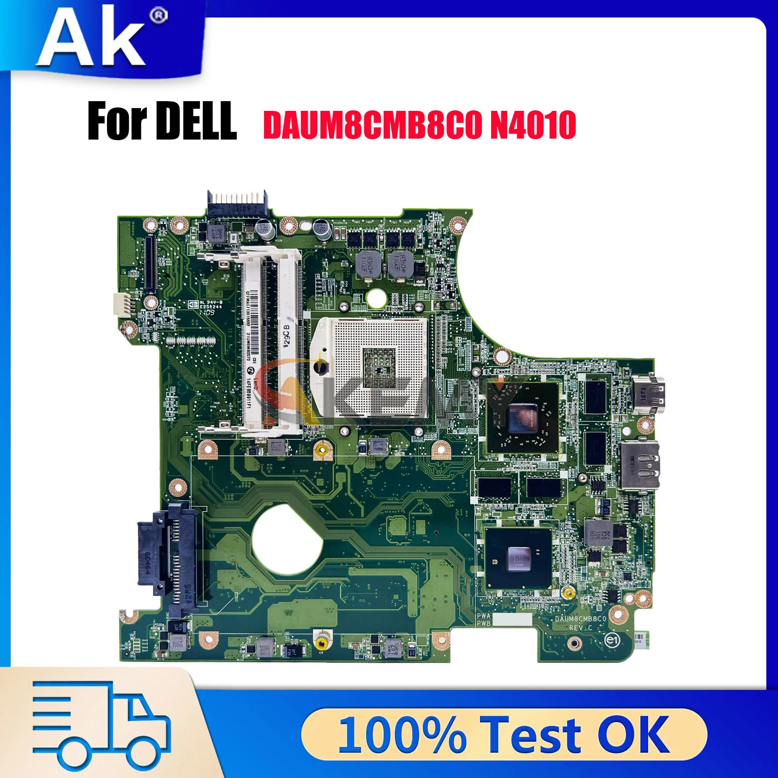 

Материнская плата CN-0951K7 для Dell Inspiron 14R N4010 HM57 DDR3 HD5650M 1G DAUM8CMB8C0 0951K7, 100% полностью протестирована