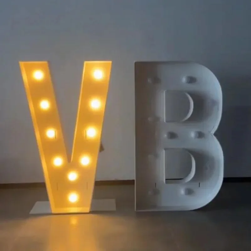 White Light Giant Letters Frame Box 70/100/120cm Letters A To Z Balloon Filling Box KT Wedding Birthday Baby Shower Party Decor