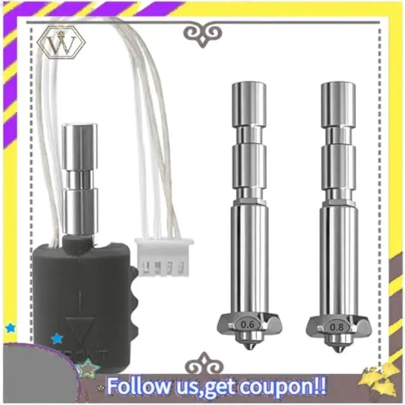 

AU33-Throat Extruder Kit With 0.6/0.8MM Quick-Change High Flow Integrated Hardened Steel Nozzle Hotend For Kobra 3 Max