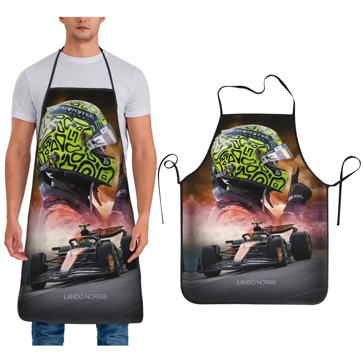 

Фартуки Lando Norris F1 Miami, фартуки для шеф-повара, приготовления пищи, выпечки, нагрудник без рукавов, кухонный сарафан для уборки для женщин и мужчин, садоводства