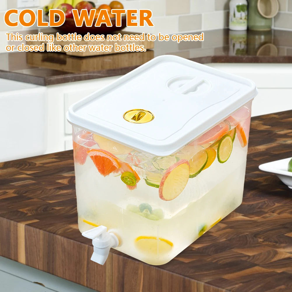 5/10L Large Capacity Cold Water Pitcher Cold Kettle with Faucet in Refrigerator Iced Beverage Refrigerator Juice Drink Dispenser
