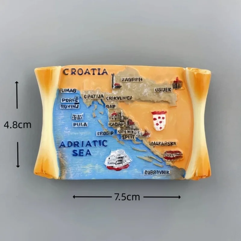 Croatia 3D Resin Fridge Magnet Set Dubrovnik Split Zagreb Zadar Tourist Souvenir Home Decor Gift