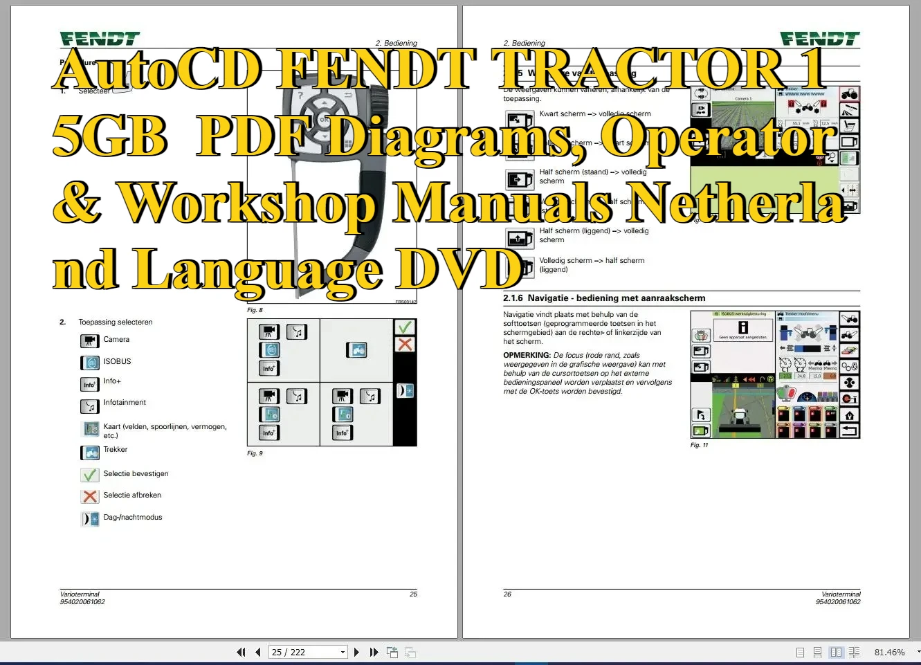 

AutoCD FENDT ТРАКТОР 15 ГБ PDF-диаграммы, оператор и руководства по мастерской Нидерланды DVD