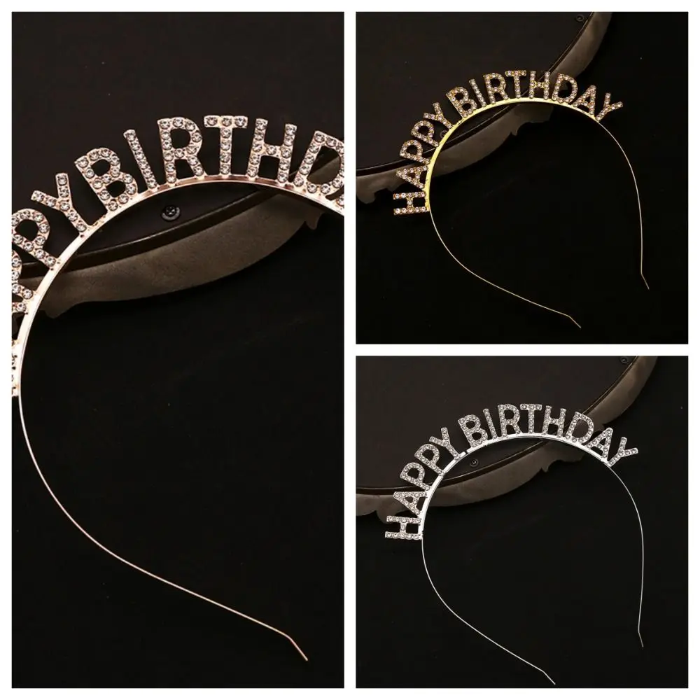 Bandeau de sauna de reine d'anniversaire pour femme, couronne de diamant, diadème de lettre, cerceau de cheveux, décoration de bijoux, cadeau d'anniversaire