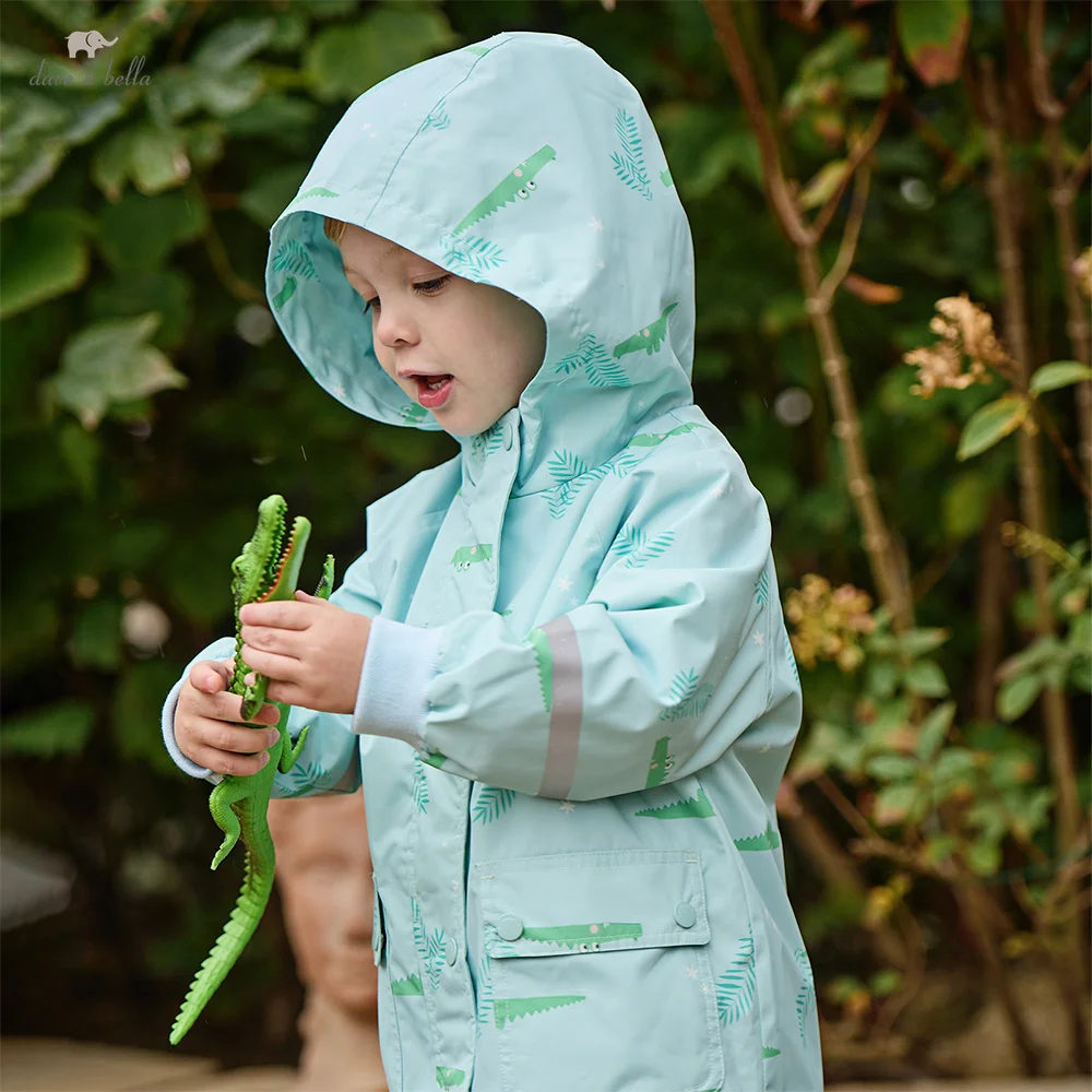 

Dave Bella Children Cartoon Print Jacket Boys Clothes Autumn Spring Waterproof Kids Long Sleeve Coat Outdoor Outerwear DB1261890
