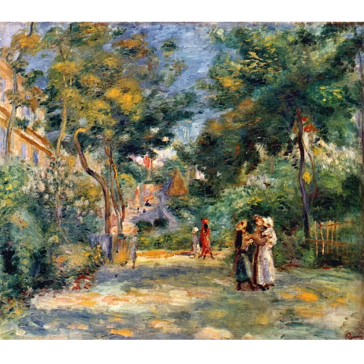 

Pierre-Auguste Renoir paintings,Figures in a Garden.Handmade landscape oil painting on canvas,Famous painting replica,Room decor