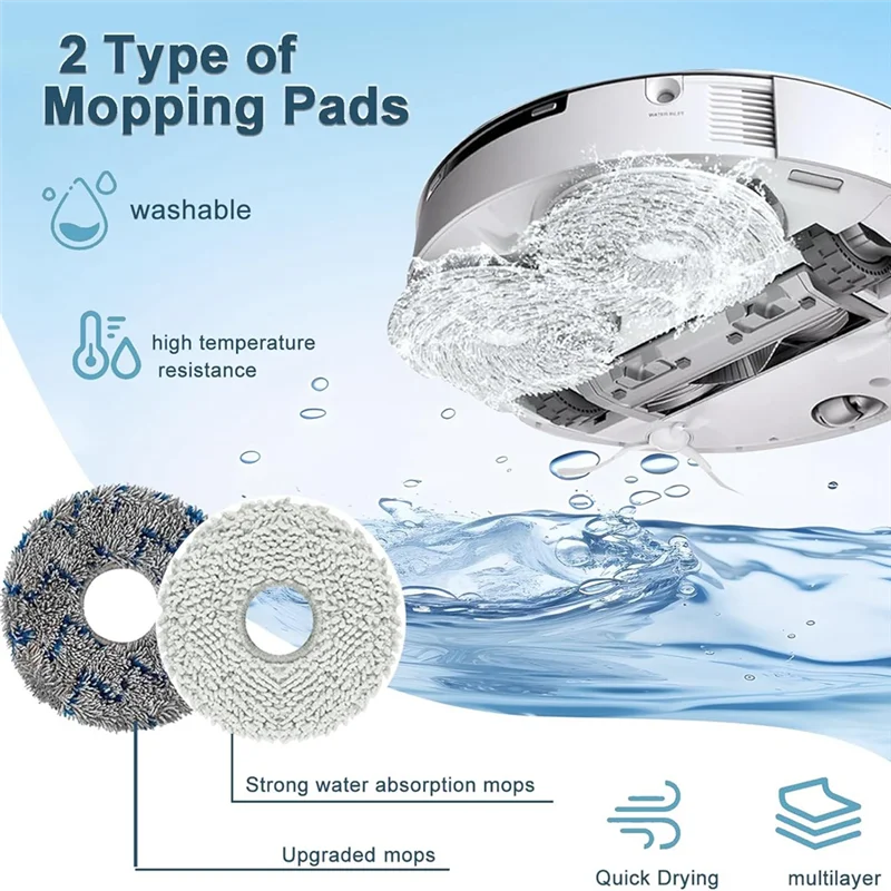 

FORC-For Ecovacs Deebot T20 Omni Vacuum Cleaner Spare Parts Kits Main Side Brush HEPA Filters Mop Cloth Dust Bags Accessories