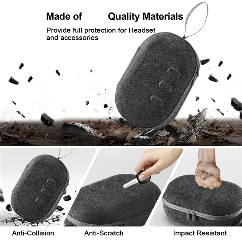 GO-EVA Hard Carrying Case For Meta Quest 3 Shockproof Case Bag Anti-Scratch Protective Case With Shoulder Strap