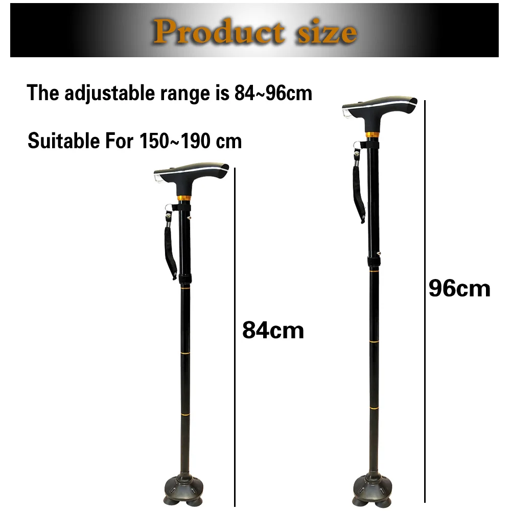 

Safe Reliable Old Man Crutches High-grade Light Wood Grain T Walking Stick Four-legged Cane Non-slip Elderly Supplies