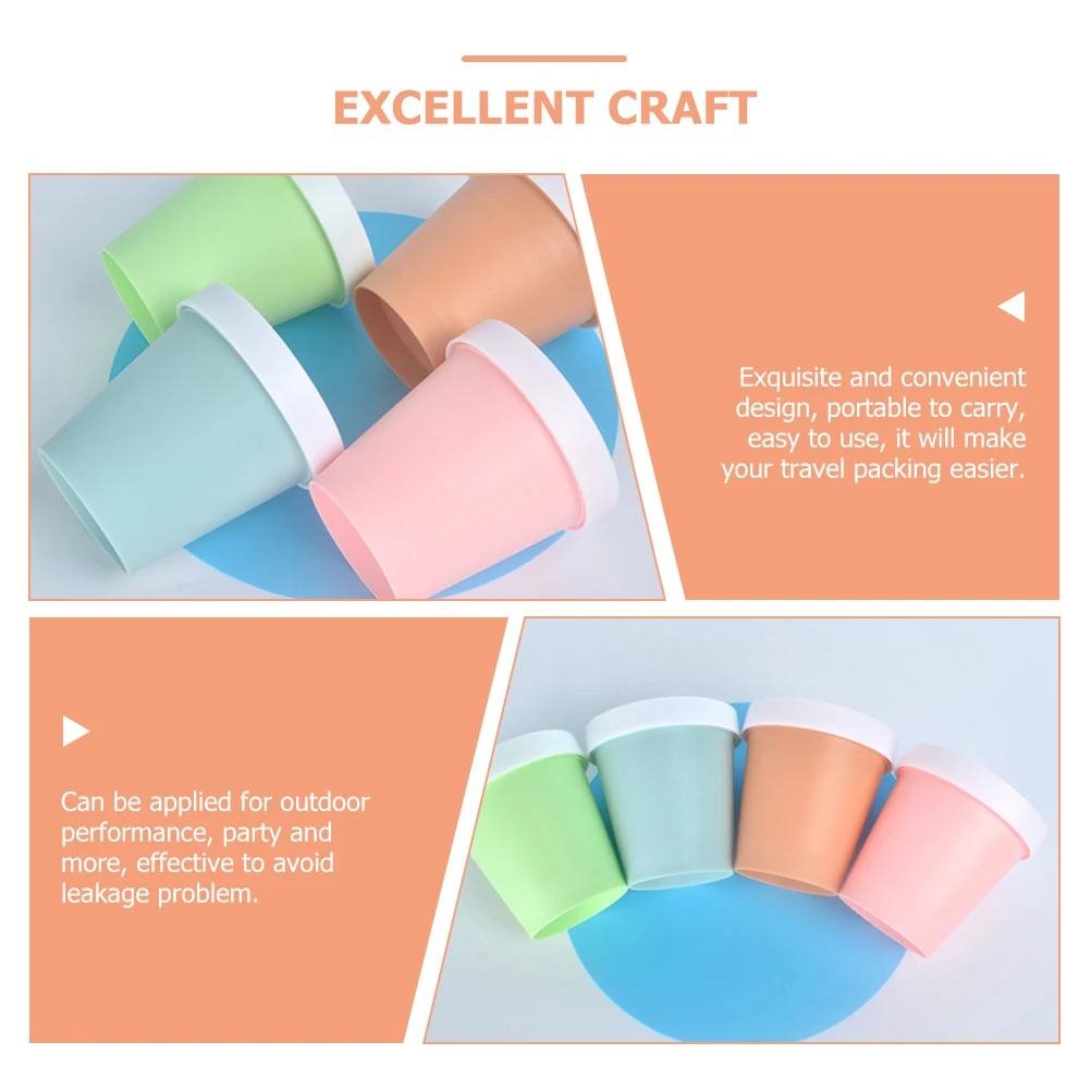 

4pcs 200ml Clay Mask Empty Jars Food Grade Plastic Containers Lids Storage Cups Travel Portable Ice Cream Yogurt