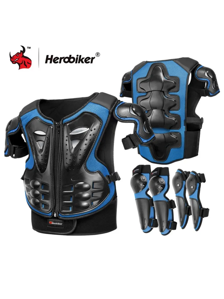 AliExpress HEROBIKER Children's Motorcycle Armor Anti Fall And Anti-collision Riding Equipment Bicycle Knee Pads Elbow Pads Chest And Back Protection