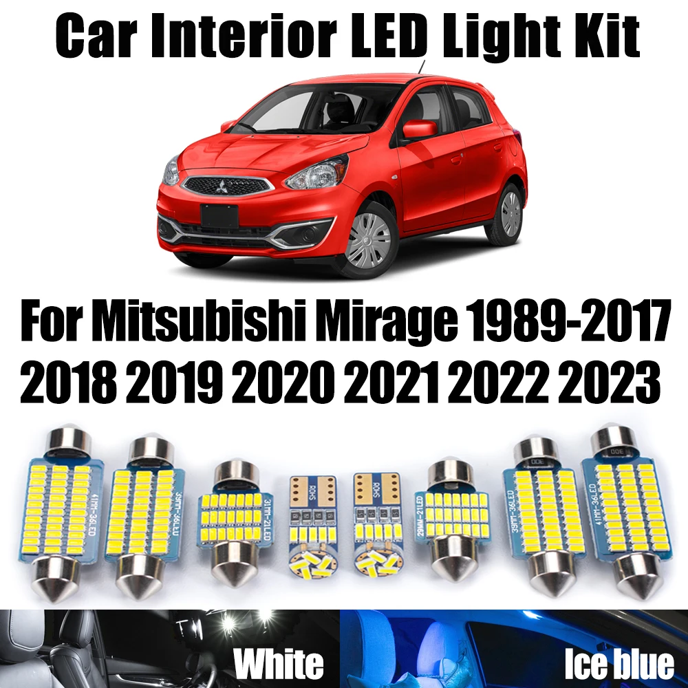 

Canbus для Mitsubishi Mirage 1989-2019 2020 2021 2022 2023 Автомобильный номерной знак, лампа светодиодного внутреннего освещения с куполом для чтения багажника, комплект