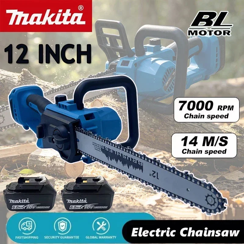 Makita 18V Portable Chainsaw Brushless Electric Chain Saw Rechargeable Cordless Graden Pruning 2200W Power Tools