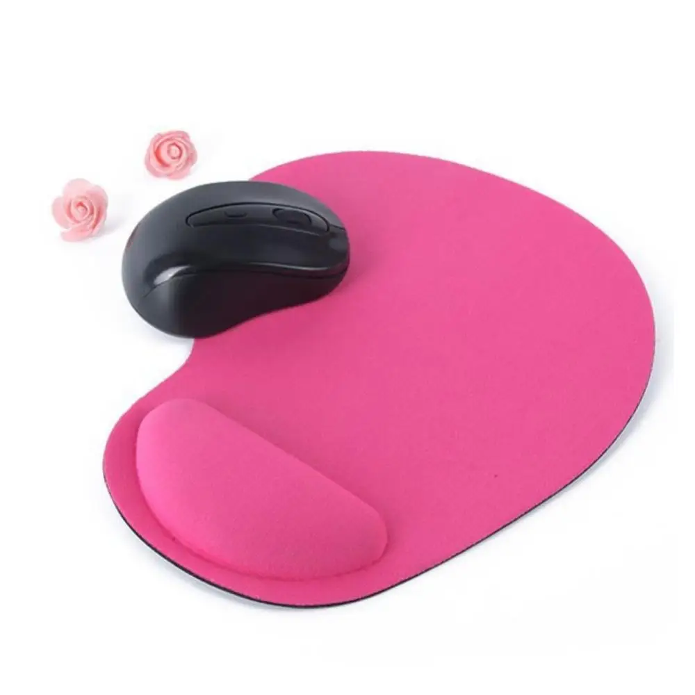 Wrist Support Mouse Pad Mice Mat Home Office Solid Color Anti-Slip Gaming with Wrist Support