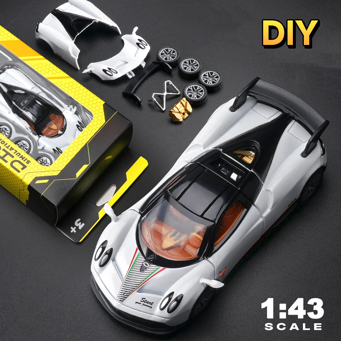

1/43 Pagani Zonda R AE86 DIY Detachable Assembly Alloy Diecasts & Toy Vehicles Car Model Miniature Scale Model Car For Children
