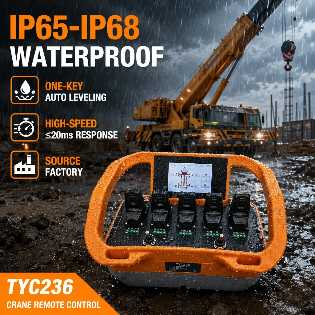 NOMI TYC236 Newly Designed Industrial Remote Control One Key Leveling Kransteuerung Lorry Crane IP67 12V 24V Factory