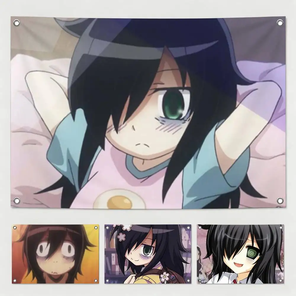 Anime Watamote Tomoko Kuroki Flag Suitable For Party Club Outdoor Interior Wall Decoration Banner Fans Gift