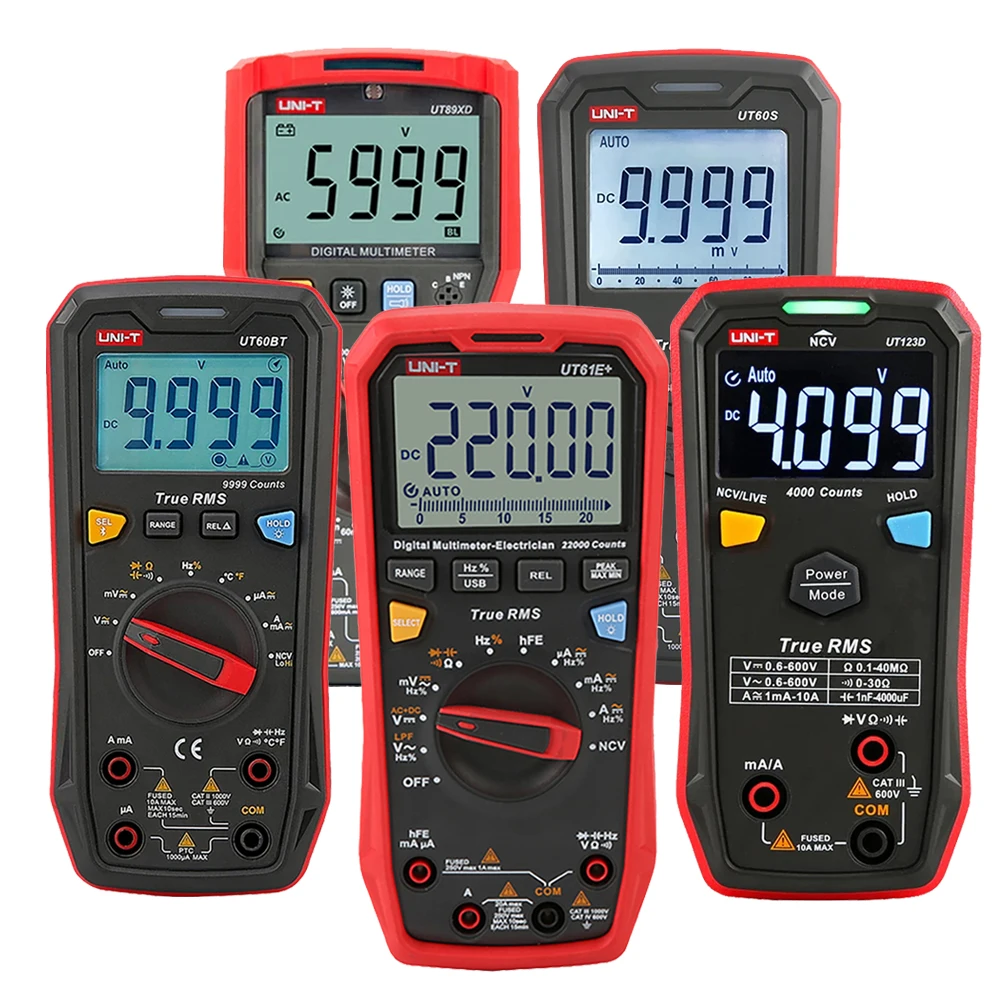 UNI-T Professional Digital Multimeter UT61B UT61E Plus UT123 UT89XD UT60S UT60BT AC DC Ammeter Voltmeter Hz Ohm Multitester