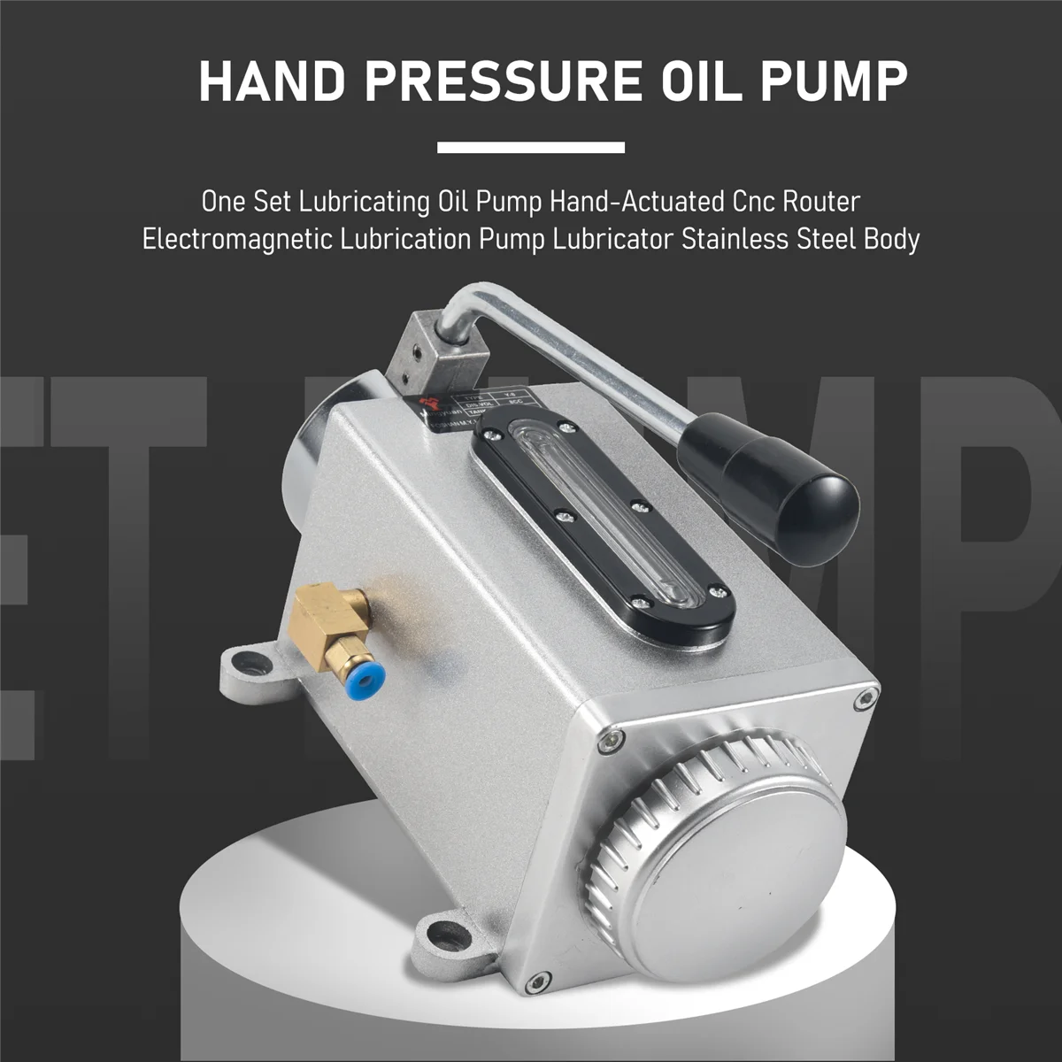 MLGB One Set Lubricating Oil Pump Hand-Actuated Cnc Router Electromagnetic Lubrication Pump Lubricator Stainless Steel Body