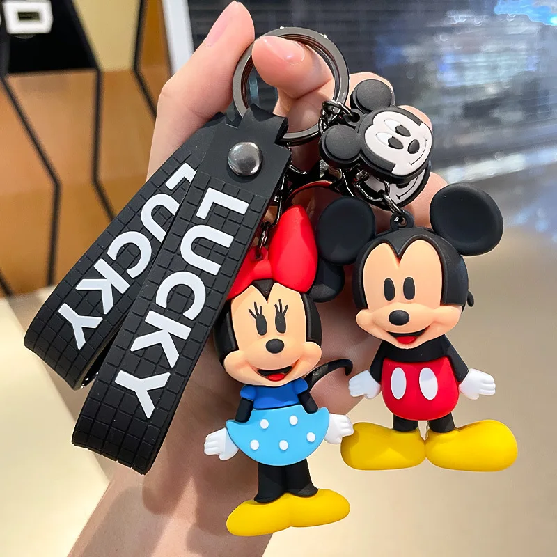 Mickey Mouse Rubber Keychain Donald Duck Keyring Couple Gifts Disney Fashion Birthday Present Classics Mickey Key Chain Pendant