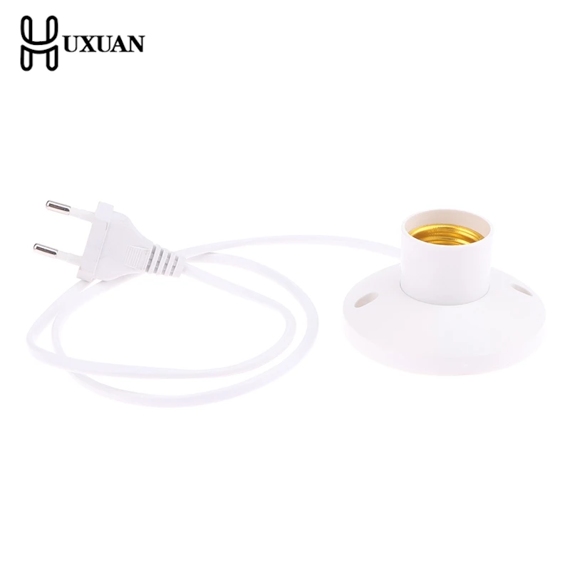 

E27 Bulb Plug Dome Socket With Cable Base EU LED Stand Lamp Holder For Table Light Night Stands Lampholder Accessories