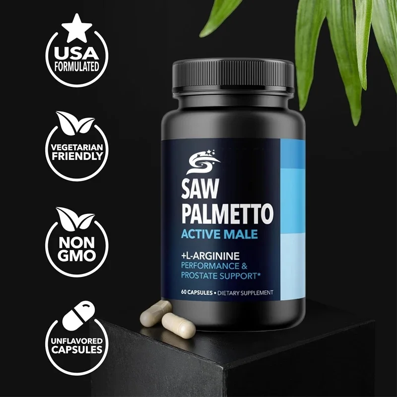 Men's Saw , Contains L-arginine Supplement || Hair And Men's Support || Performance And Endurance || 60 Capsules