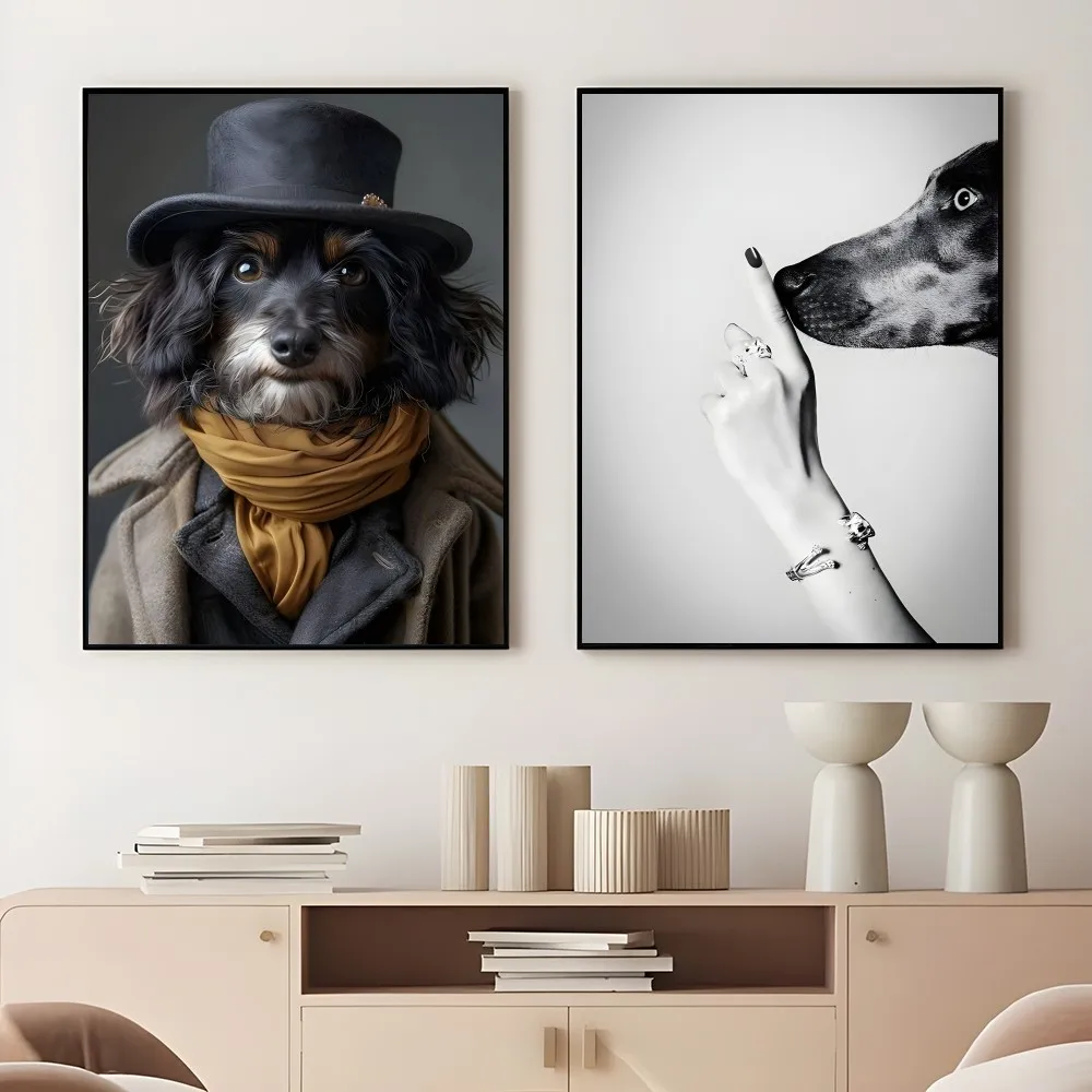 Dog friend spoof funny gift Poster 1pc Living room wall decor aesthetic Hallway Bedroom Bathroom Bar Festive Creative waterproof